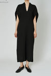 mame kurogouchi crepe deep V neck dress MM22SS DR040